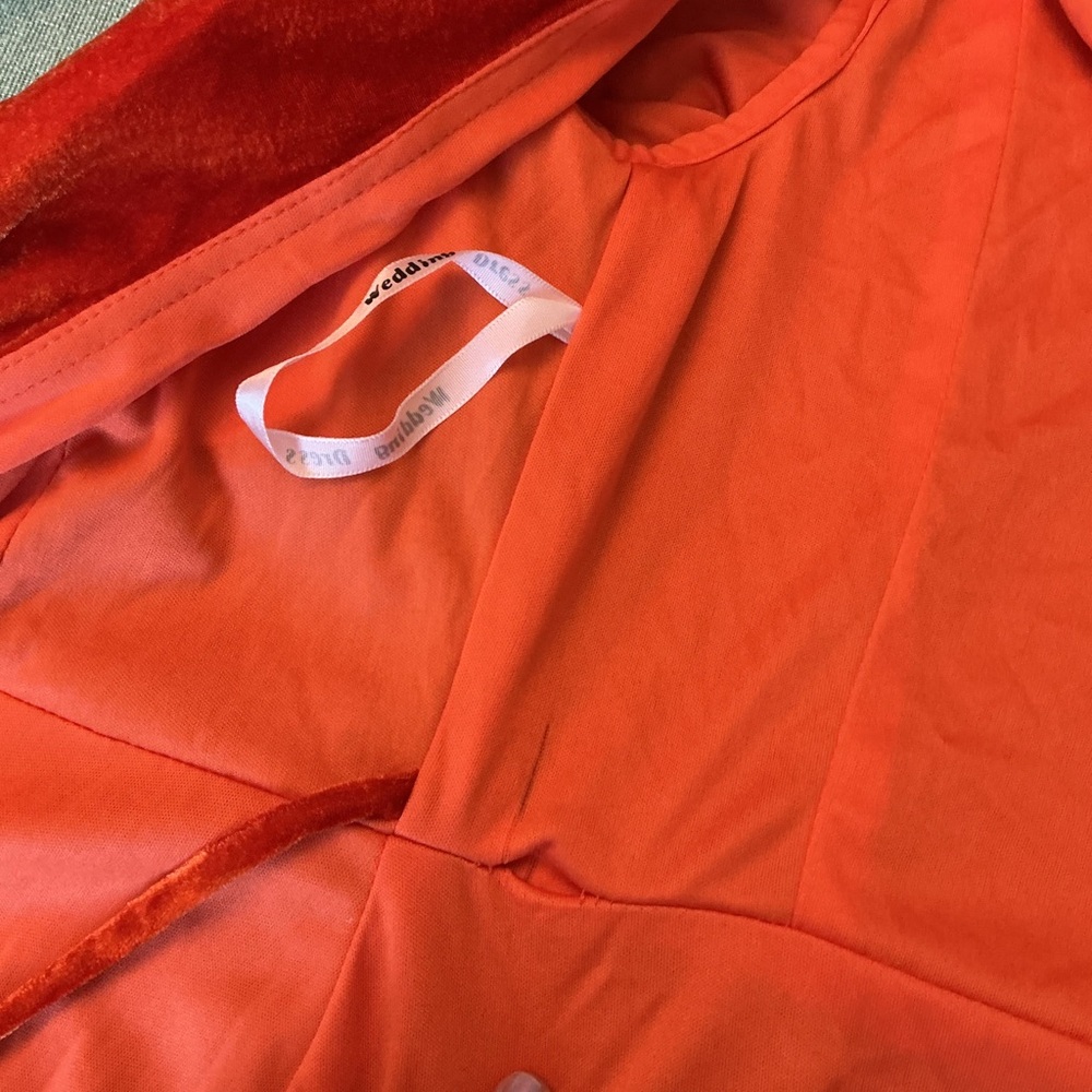Pomuyoo Velvet Wrap Maxi Dress Burnt Orange Long Sleeve Size 6 - Picture 11 of 12